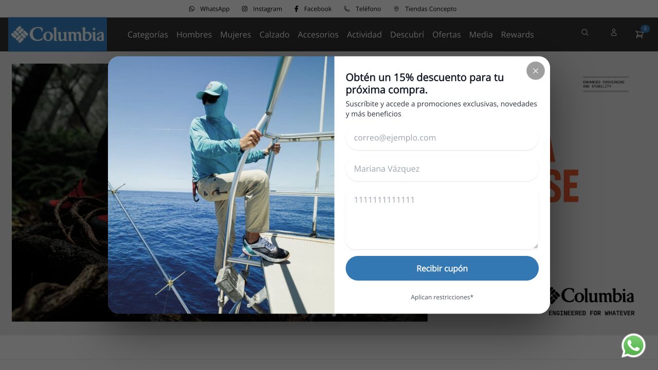 Formulario de captación en Columbia Costa Rica