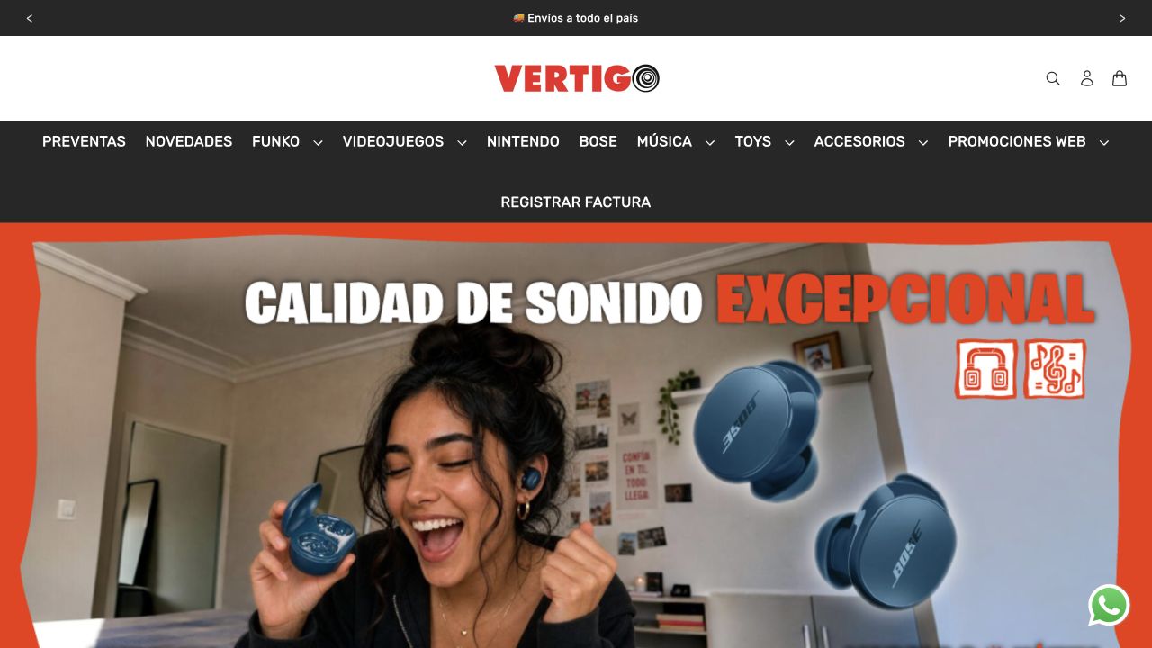 Tienda online de Vértigo